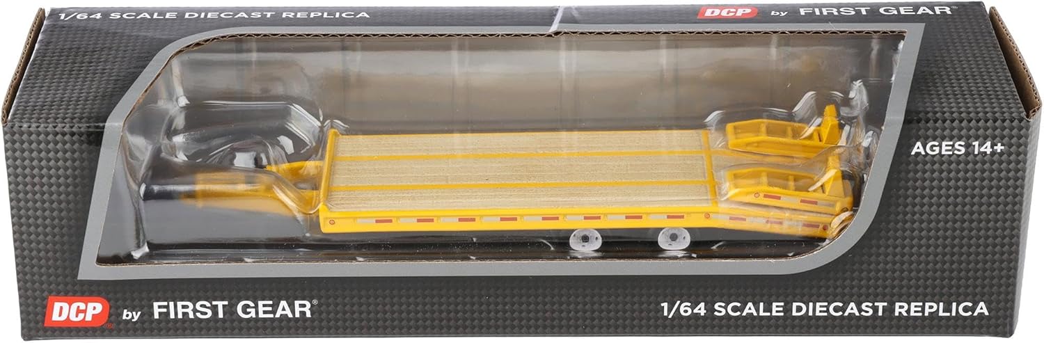 First Gear DCP 1/64 Beavertail Equipment Trailer (Equipment Yellow with White Rims) 60-2142
