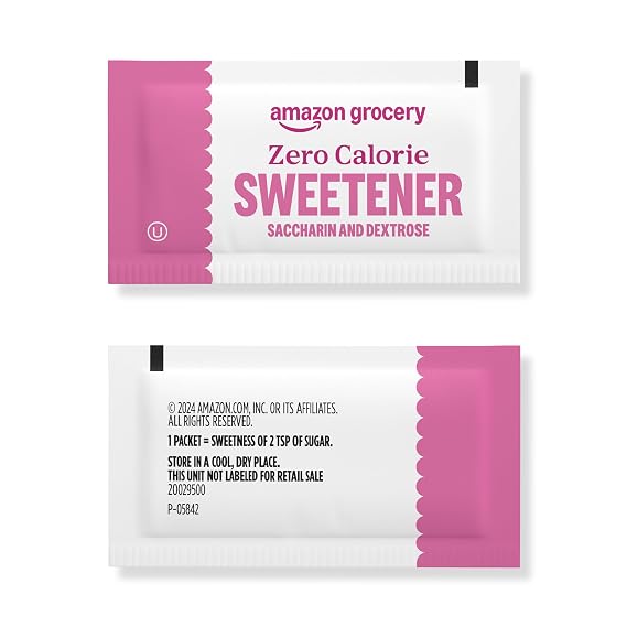 Amazon Brand - Happy Belly Zero Calorie Pink Saccharin Sweetener, 1000 Count (Previously Sugarly Sweet)
