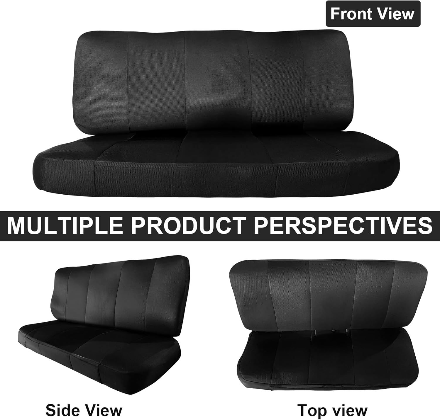 SAPUBK Custom-Fit Bench Seat Covers Replace for 1969-1996 Ford F100 F150 F250 Series Without Headrests, Sandwich Airmesh Fabric Breathable Composite Soft Foam Lining Classic Trucks Seat Protector