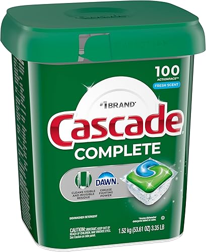 Miniatura 13 de Cascade Cápsulas completas para lavavajillas, detergente para lavavajillas, tabletas de detergente para platos, frescas, 100 unidades