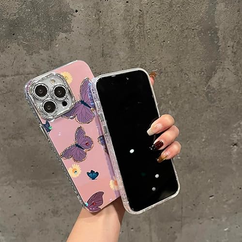 Miniatura 7 de Lastma Funda para iPhone 13 Pro Max, protección para lente de cámara, purpurina linda caricatura Kawaii IMD diseño de silicona a prueba de golpes