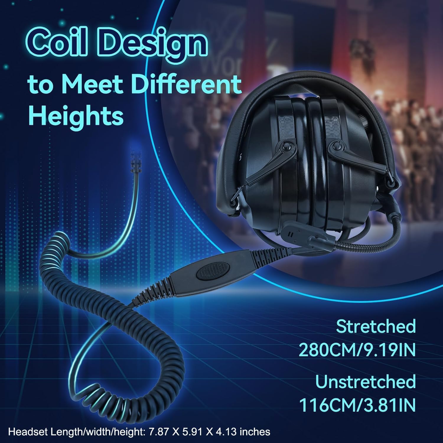 Retevis EHK012 Foldable Two Way Radio Headset with Mic,Noise Reduction,Volume Adjust, Compatible with Baofeng UV-5R BF-F8HP PRO AR-5RM Pxton PX-888S, for RT22 RT68 RT86, 2 Way Radio Headset(1 Pack) - Image 7