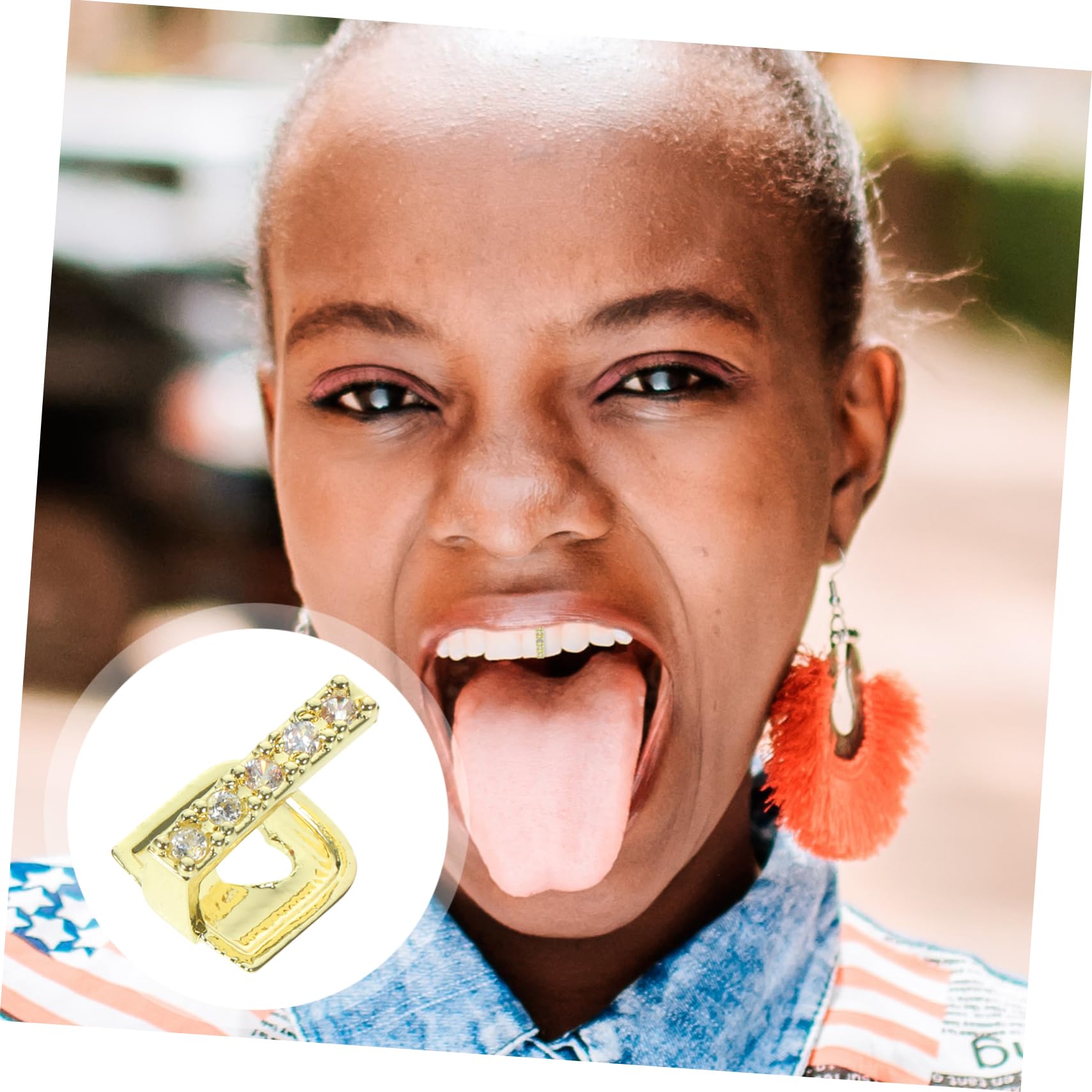 Rappers Wearing Hoop Earrings 80s Hip Hop Costume Kit Fake Gold