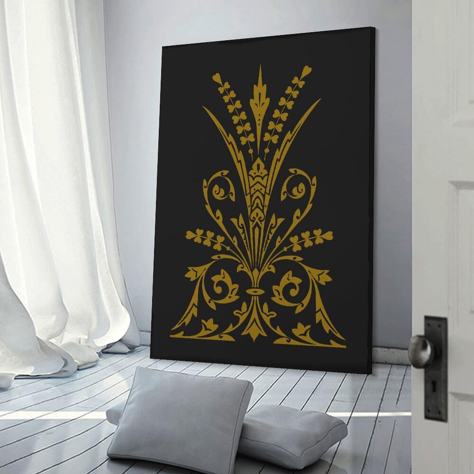Junmoney Canvas Wall Picture Flower Folly No3, 24x36inch(60x90cm), for Front Hall, Corridor Or Welcome Spaces, Decorative Wall Art for Narrow Spaces