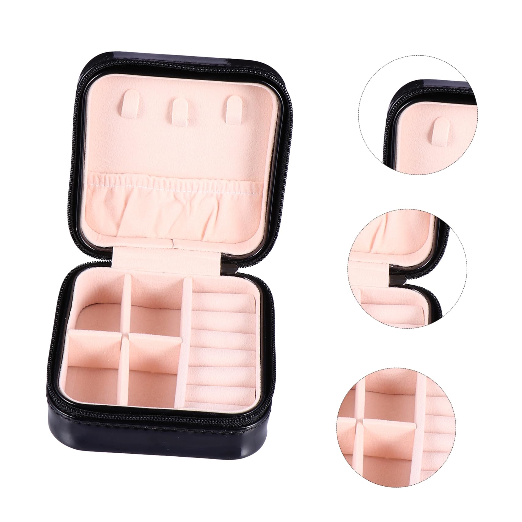 PACKOVE 3piezas Organizador De Joyería Pu Diseño Elegante Caja De Almacenamiento Para Collares Anillos y Pendientes Para Viajes y Cumpleaños y Días Especiales