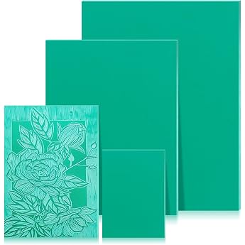 Nuyoah Linoleum Plates Lino Printing Set Stamp Rubber Linocut A3 A4 A5 A6 Rubber Stamp Carving Blocks Soft Rubber Lino Printing Plate Safety Precise Printing for Print Graphics Crafts DIY