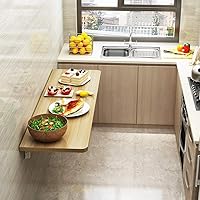 Vista 1 de Mesa flotante de madera montada en la pared, mesa de comedor plegable multifunción, escritorio de computadora, banco de trabajo, para oficina