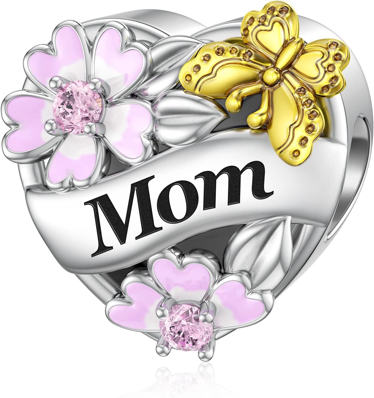 DALARAN 925 Sterling Silver Mother Daughter Sister Wife Friend Grandma Charms Bead for Charm Bracelet Necklace