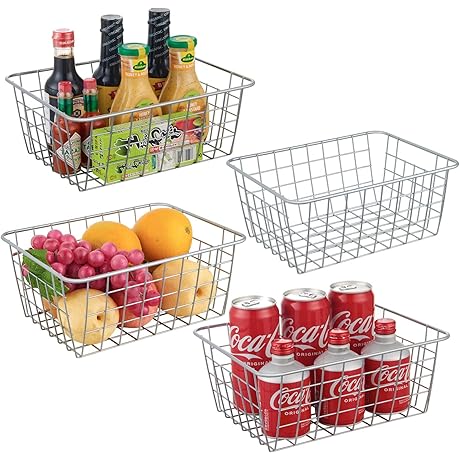 Small Wardrobe Wire Storage Basket 4-Pack - The Perfect Solution for Organization