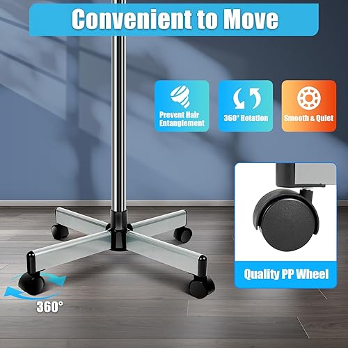 Miniatura 5 de Lámpara infrarroja, 5 cabezas de pie calentador infrarrojo vaporizador de salón con base rodante, 750w 110v infrarrojo pelo colorante hierro,