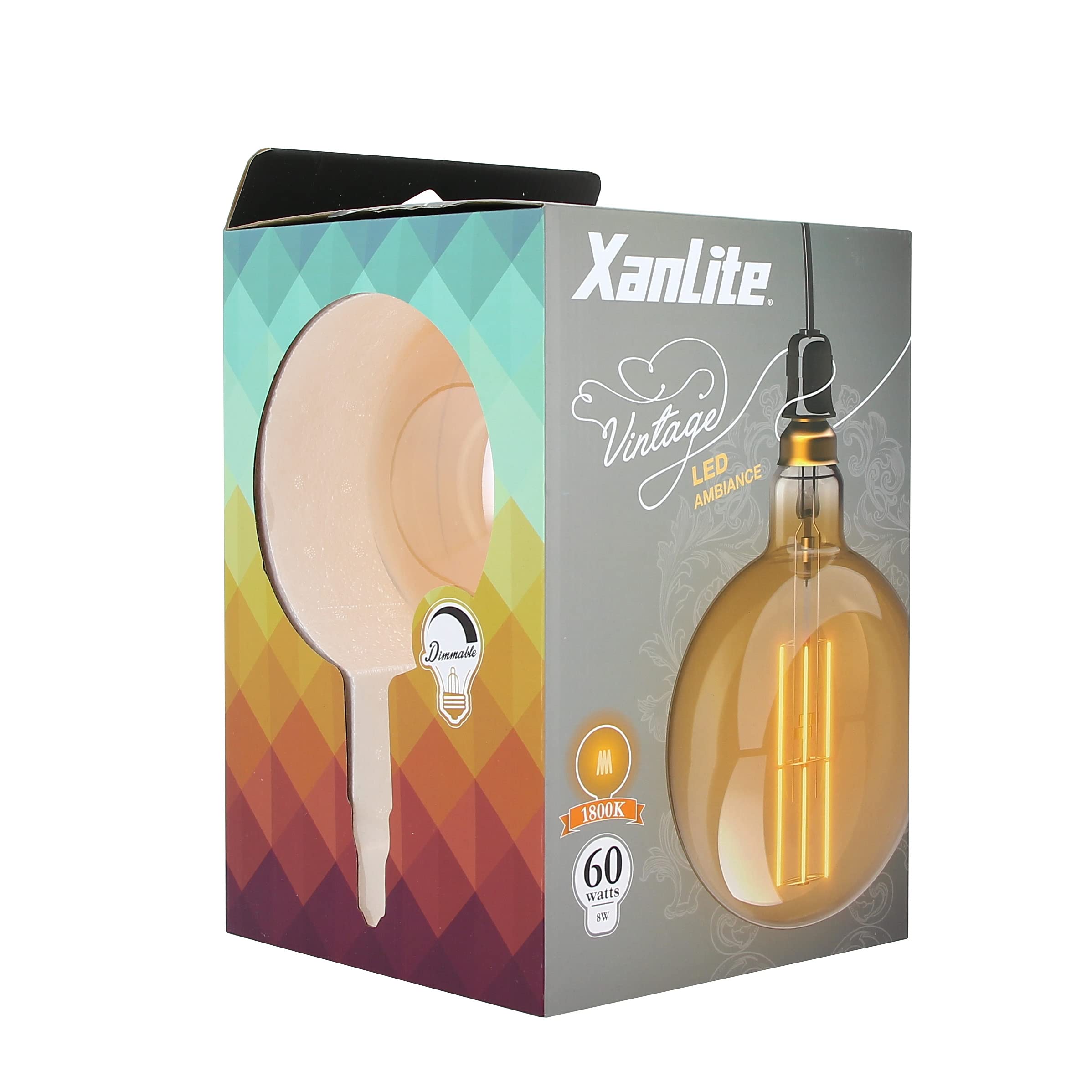 Xanlite Lampadina LED GIANT – Attacco E27 – 8 W con. (60 W eq.) – Luce bianca calda