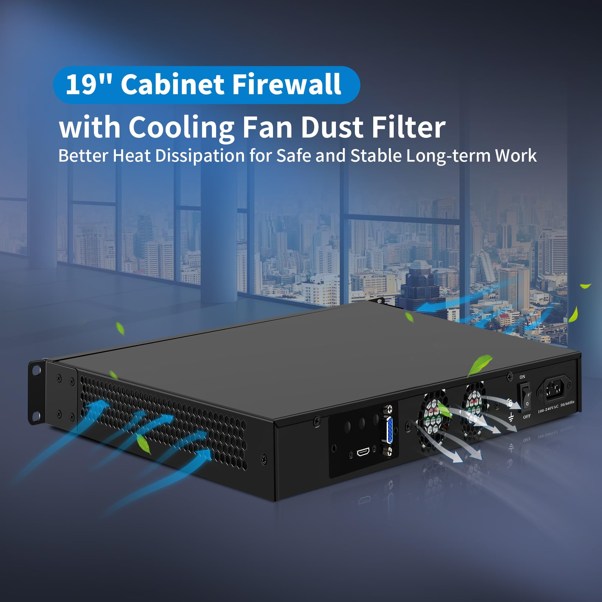 CWWK 1U N100 Firewall Appliance Rackmount, 19” Rack Firewall Hardware with 6 Port i226-V 2.5GbE LAN, U1 OPNsense Homelab Server DDR5 8GB RAM 128GB SSD, HD + VGA 2-Display, AES-NI