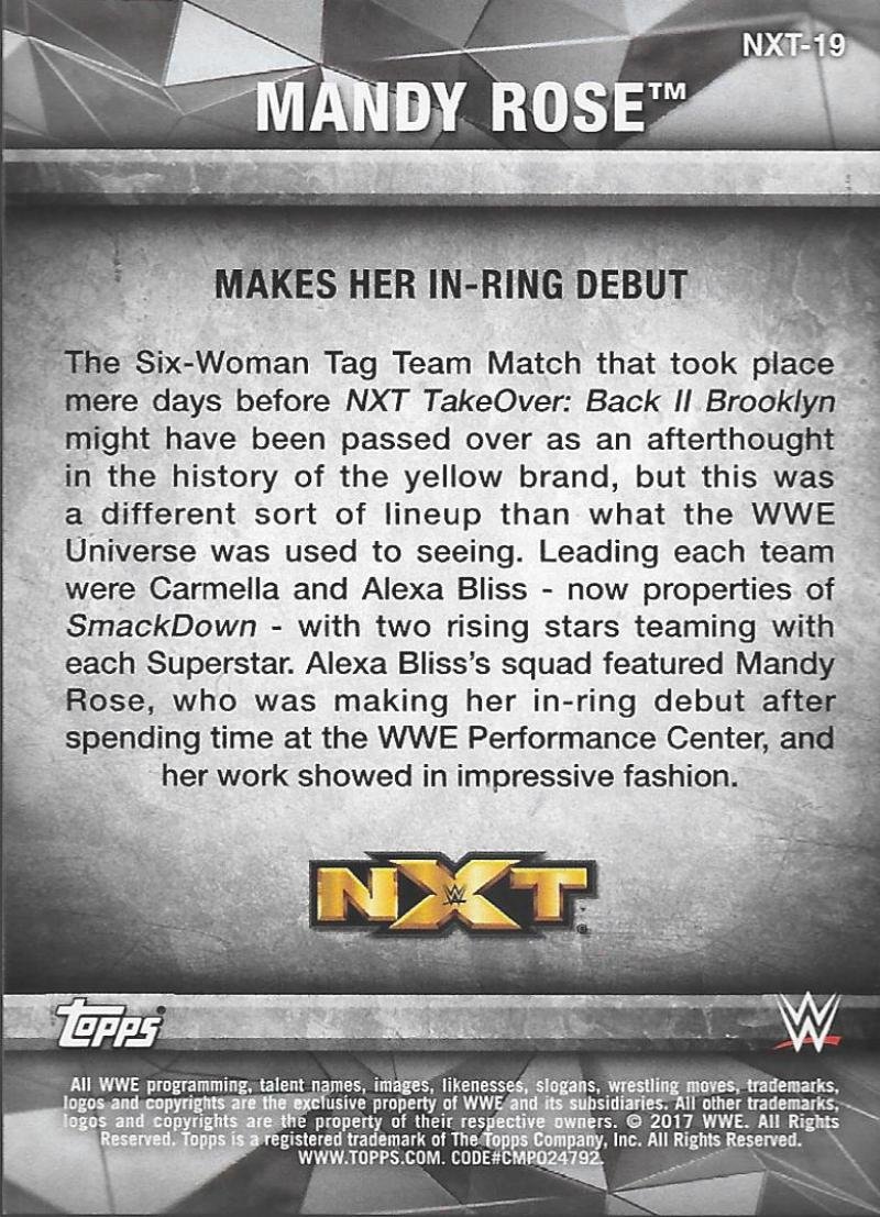 Amazon.com: 2017 Topps Women's Division Matches and Moments NXT