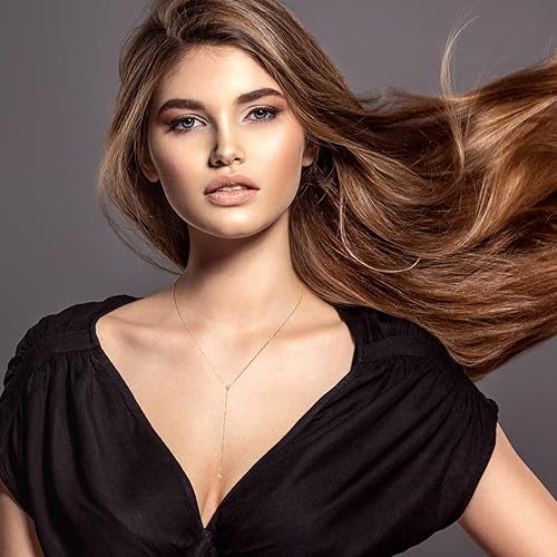 Miniatura 4 de Collar de moissanita para mujer en plata esterlina, collar lariat en forma de Y con diamantes de imitación de laboratorio, collar delicado y simple