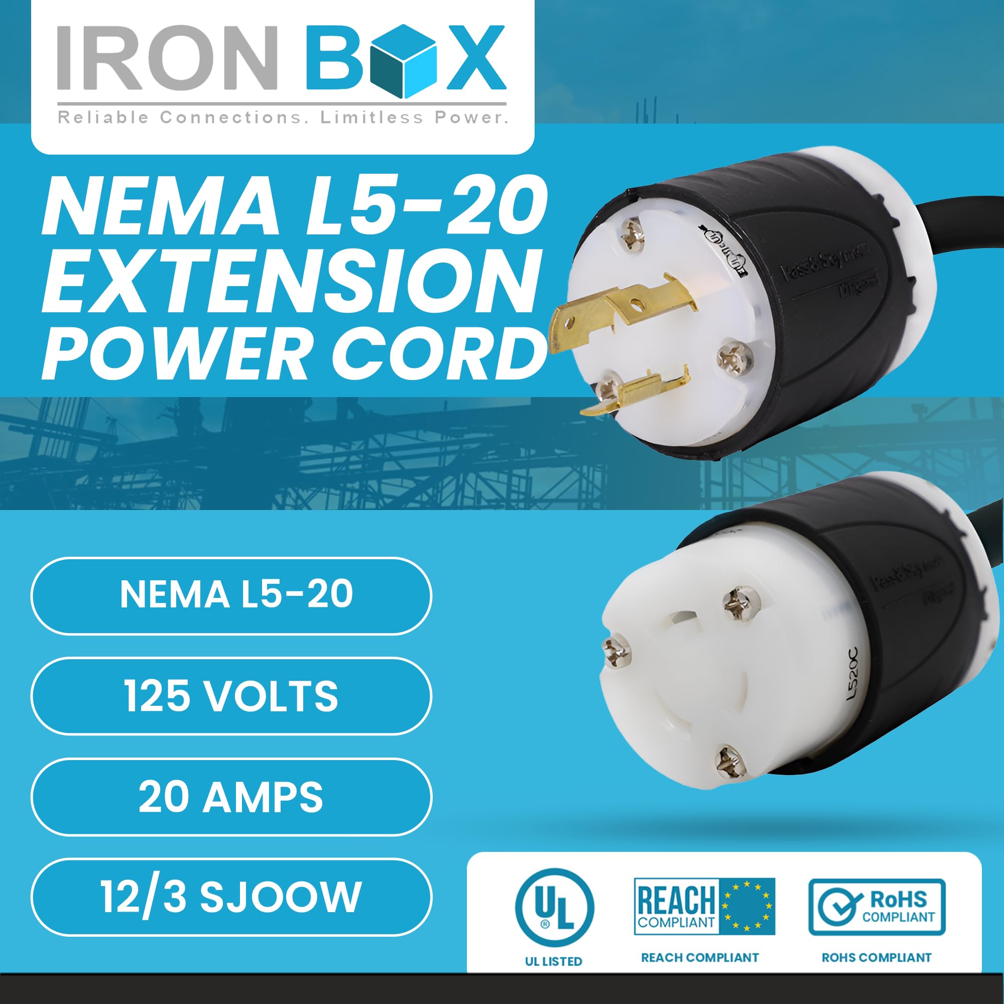 Amazon.com: IronBox Electric NEMA L5-20 Plug to L5-20 Connector
