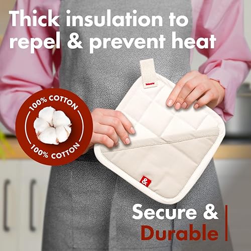 Miniatura 3 de Hedley & Bennett Soporte para ollas con bolsillo Soportes para ollas calientes para cocina resistentes al calor 100% algodón exterior y forro