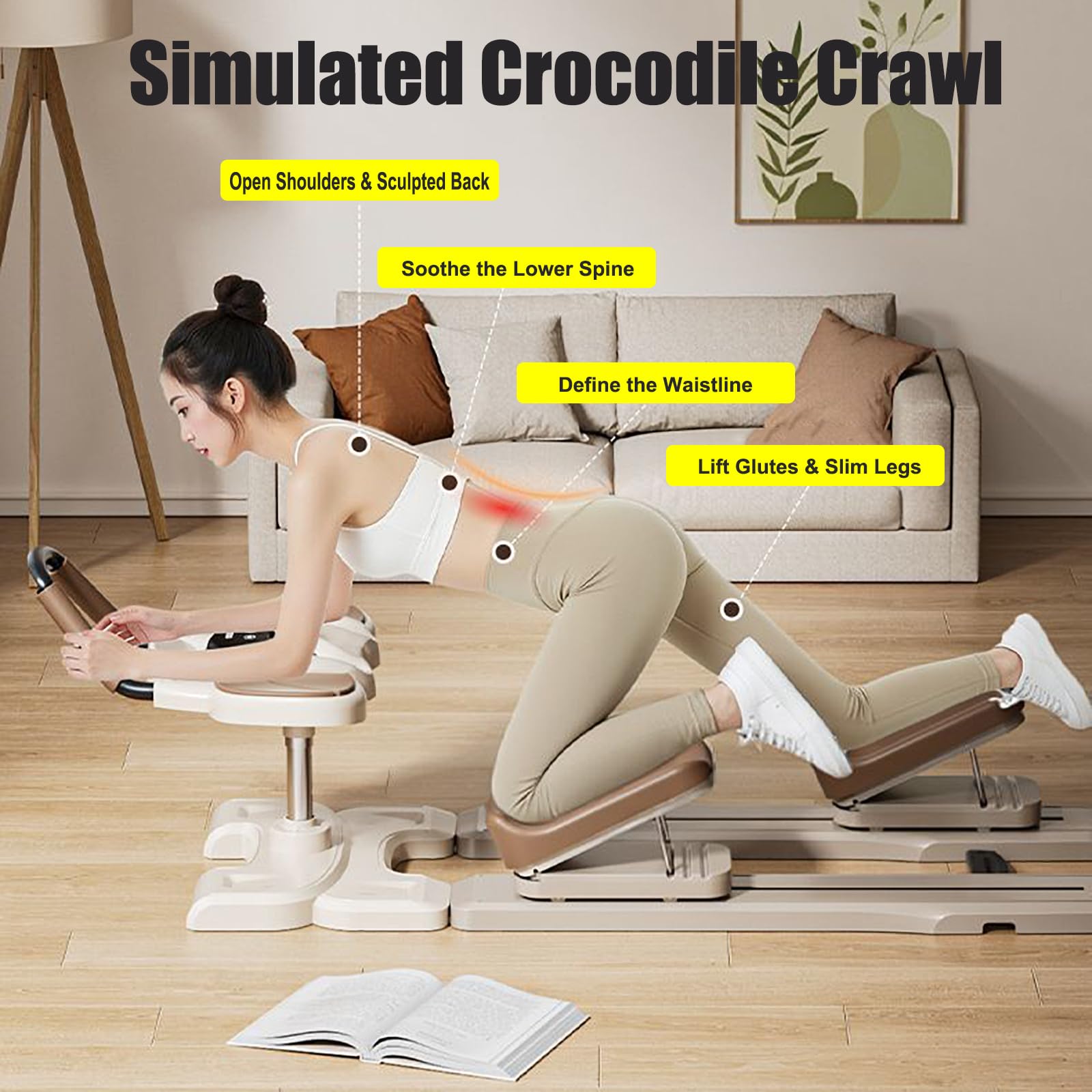 Crawling Machine, Dispositivo Di Strisciamento Fitness, Spine Twist ＆ Stretch Trainer, Attrezzatura Per Allenamento Per Alleviare Il Mal Di Schiena, Stretching Delle Gambe E Attivazione Del Core