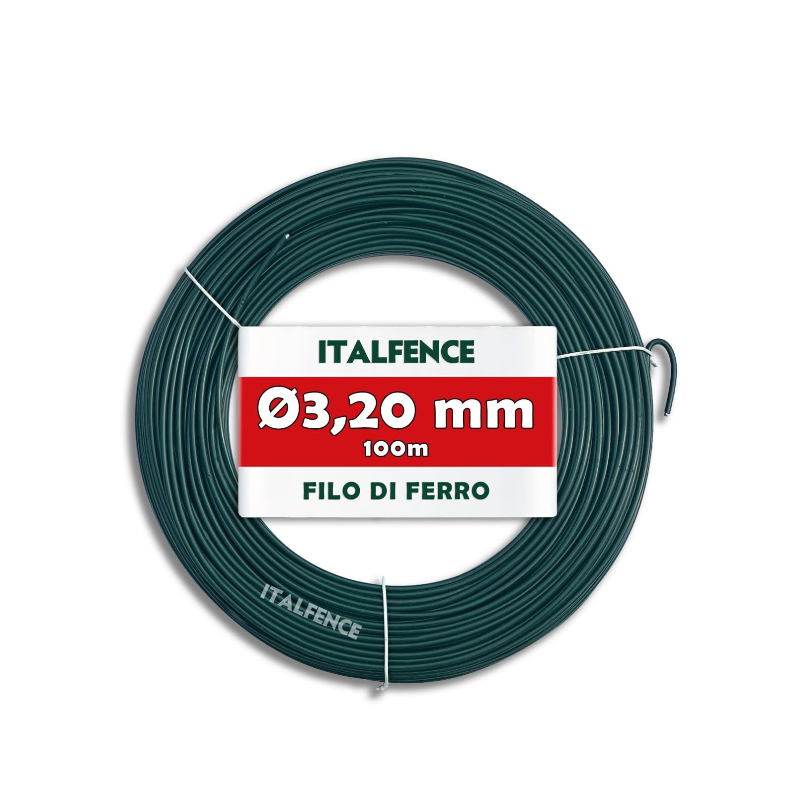 Filo di ferro Ø3,20mm per tensione plastificato verde, 100m
