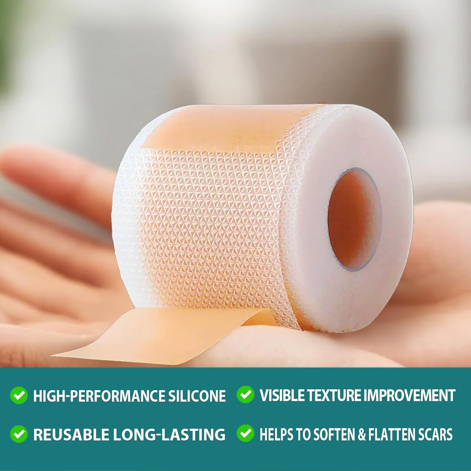 Silicone Scar Sheets,Silicone Scar Tape For Surgical Scars,Silicone Scar Removal Strips For Surgical,C-Section,Tummy Tuck, Keloid Scars Bump Removal (1.6"X 59" Roll-1.5M) - Image 6