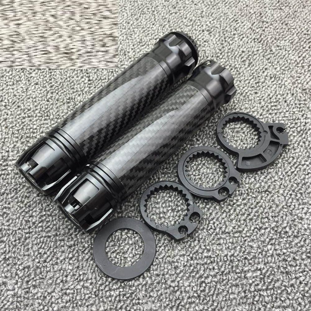 Poignée pour Vespa Gsr600 Gts300 Moto Fibre De Carbone CNC Universel 7/8 ''22mm Guidon Main Poignée Barre Caps Poignées Course Café Racer(Noir)