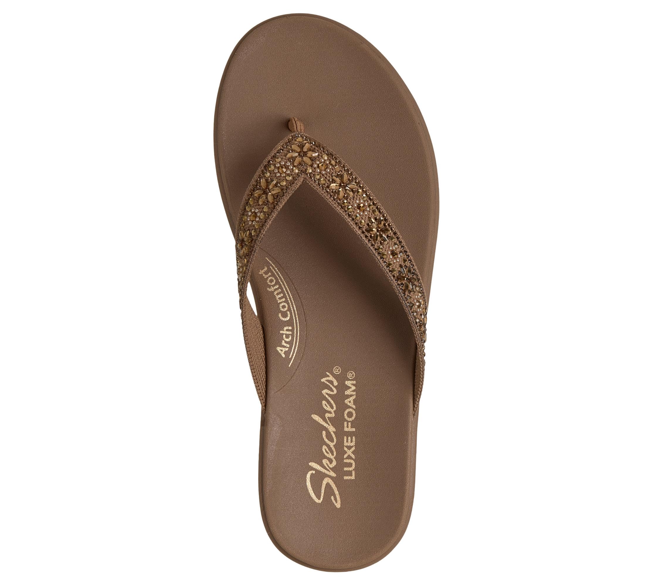 Skechers Damen Meditation Luxe - Floral RhinestoneFlache Sandale