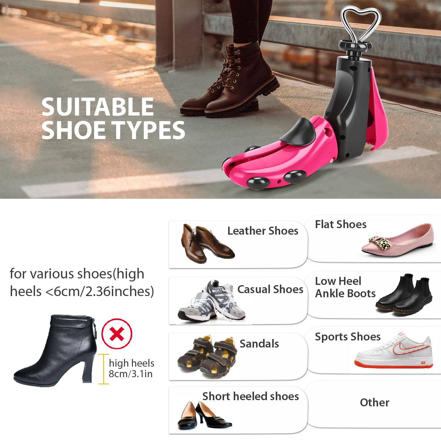 Embauchoir à Chaussures Homme Femme,Embauchoirs Bottes, élargit la longueur et la largeur de la chaussure
