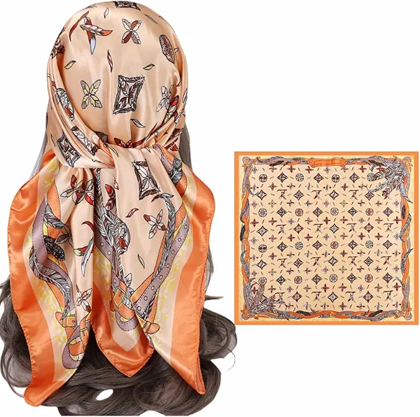 HOLIIBN Like Silk Square Head Scarf for Hair Wrapping Fashion Purse Bag Scarf for Women