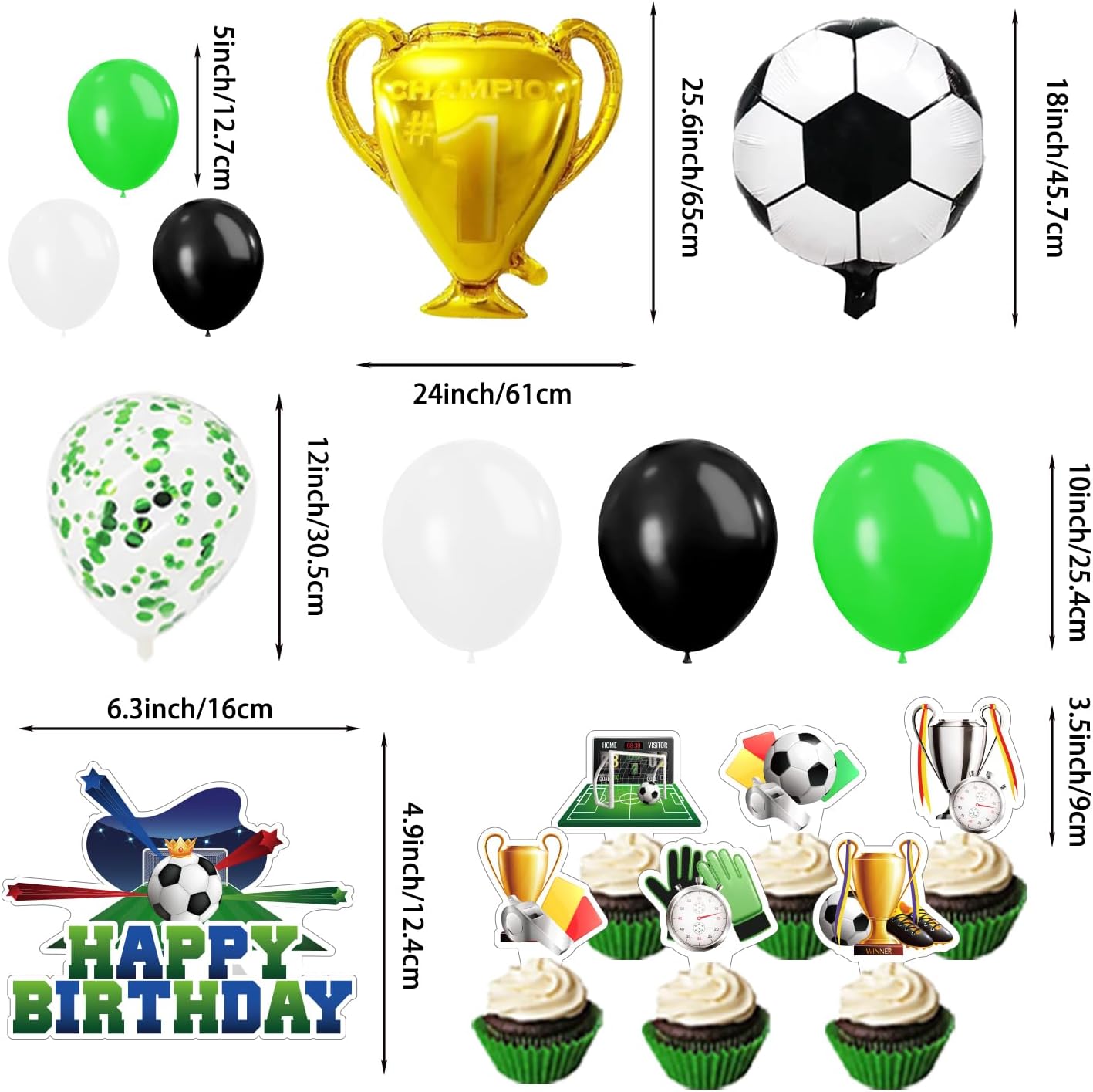 Soccer Birthday Party Decorations,Soccer Party Decorations,Soccer Decorations For Party,Include Balloon arch,Backdrop, Cake Toppers,Tableware, Tablecloth - Image 4