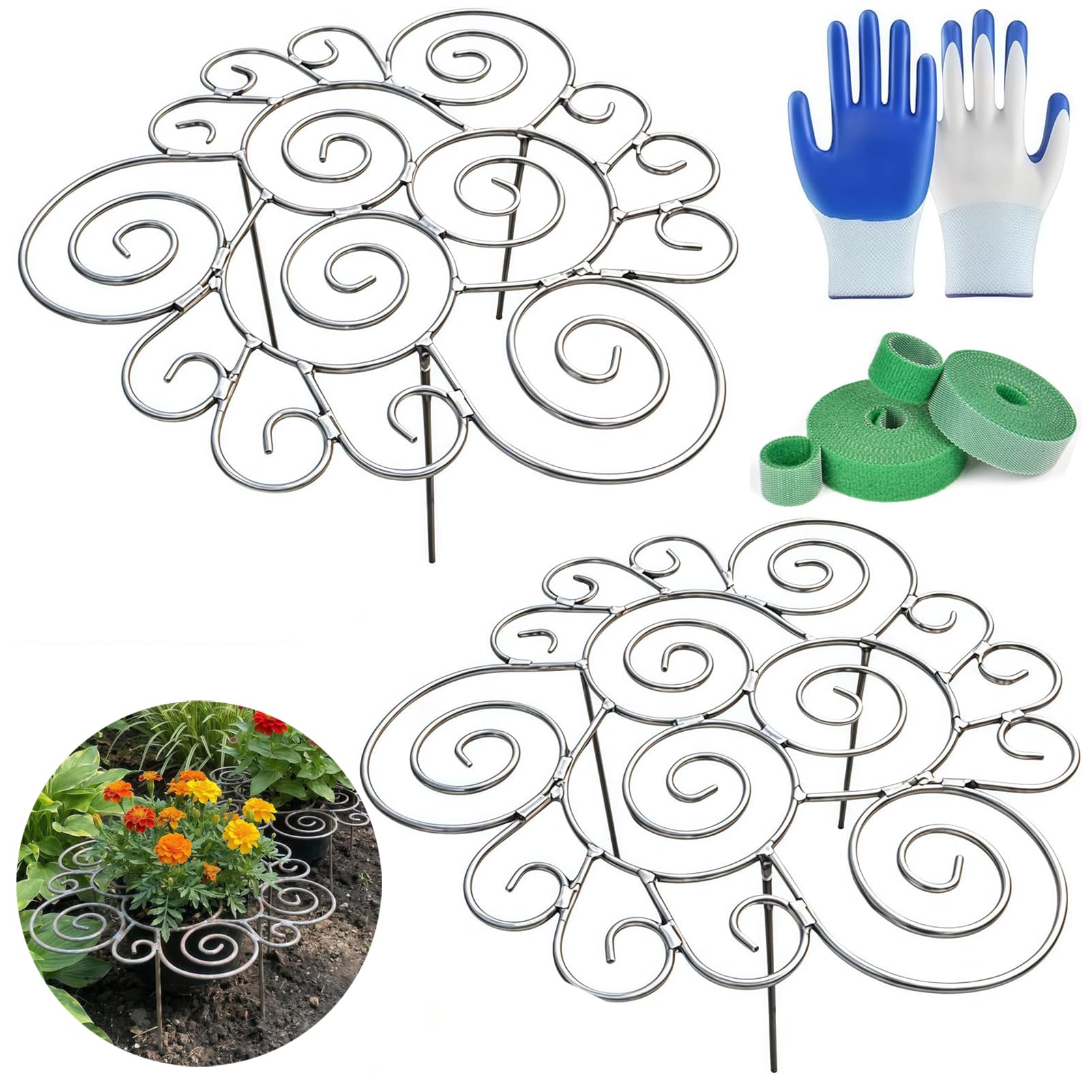 Support pivoine antirouille pour un jardin extérieur soigné et des parterres de fleurs impeccables