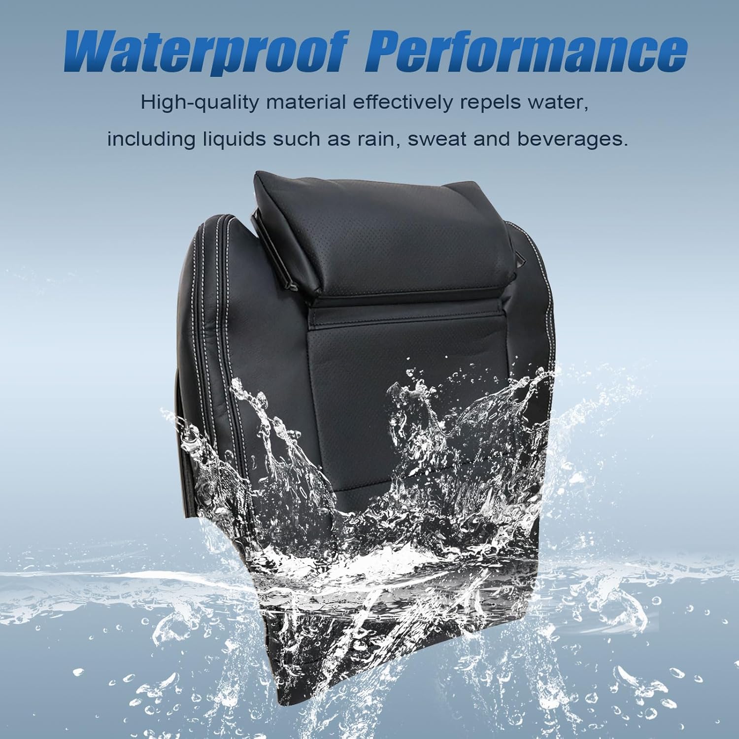 SecosAutoparts Black Front Driver Side Bottom Replacement Leather Seat Cover Compatible with Mercedes Benz GLA250 GLA 250 2016 2017 2018 2019 2020