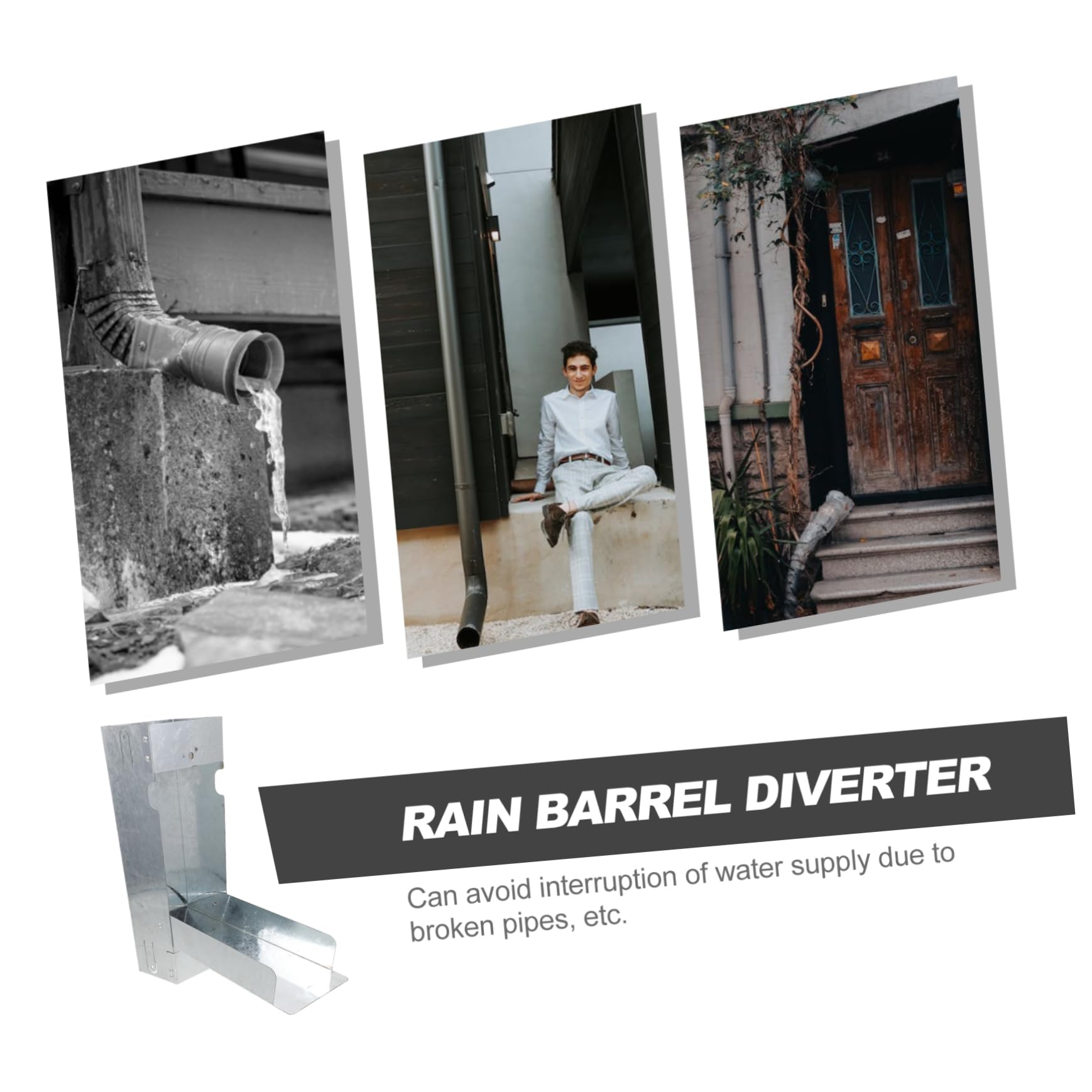 Desviador de Barril de Lluvia para Jardín Estándar 3x4 Pulgadas, Recolección de Agua de Lluvia para Riego de Césped, Diseño Plegable Compacto y Reutilización