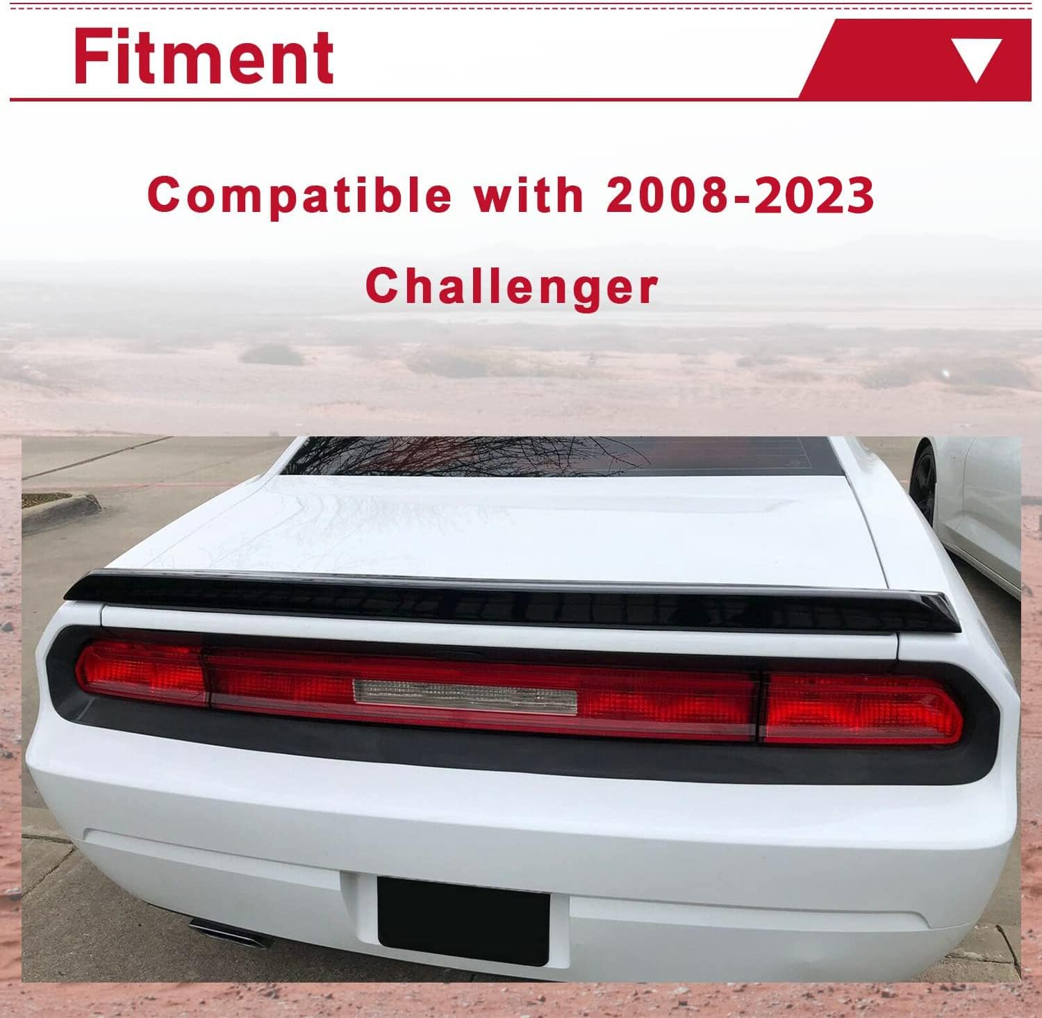 HECASA Rear Trunk Spoiler Wing Compatible with 2008-2023 Dodge Challenger ABS Unpainted Matte Black SRT Style