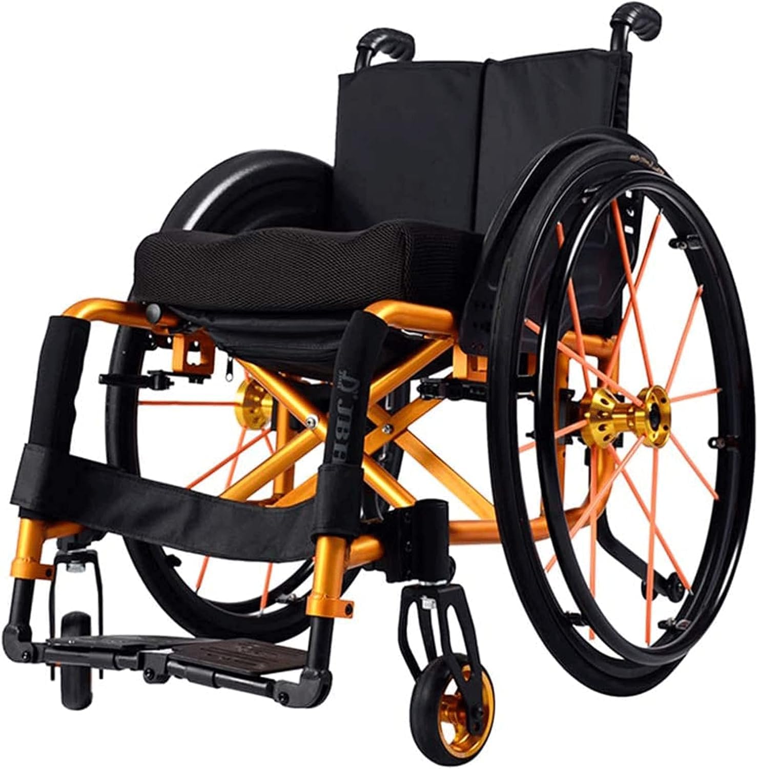 Super lekki składany wózek inwalidzki z aluminiową ramą z podłokietnikiem obrotowym podnóżkiem - ergonomiczny sportowy wózek inwalidzki, obciążenie 100 kg - ręczny wózek inwalidzki z własnym