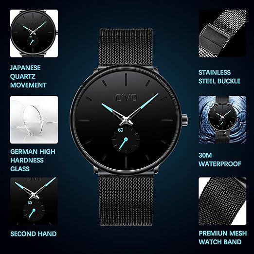 Relojes CIVO con correa de malla milanesa por 18,99€ ¡¡14% de descuento!!