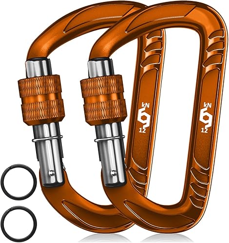 Vista 59 de 12kN (2697 lbs) Heavy Duty Carabiner Clips, for Securing Pets, Outdoor, Camping, Hiking, Hammock, Dog Leash Harness, Keychains