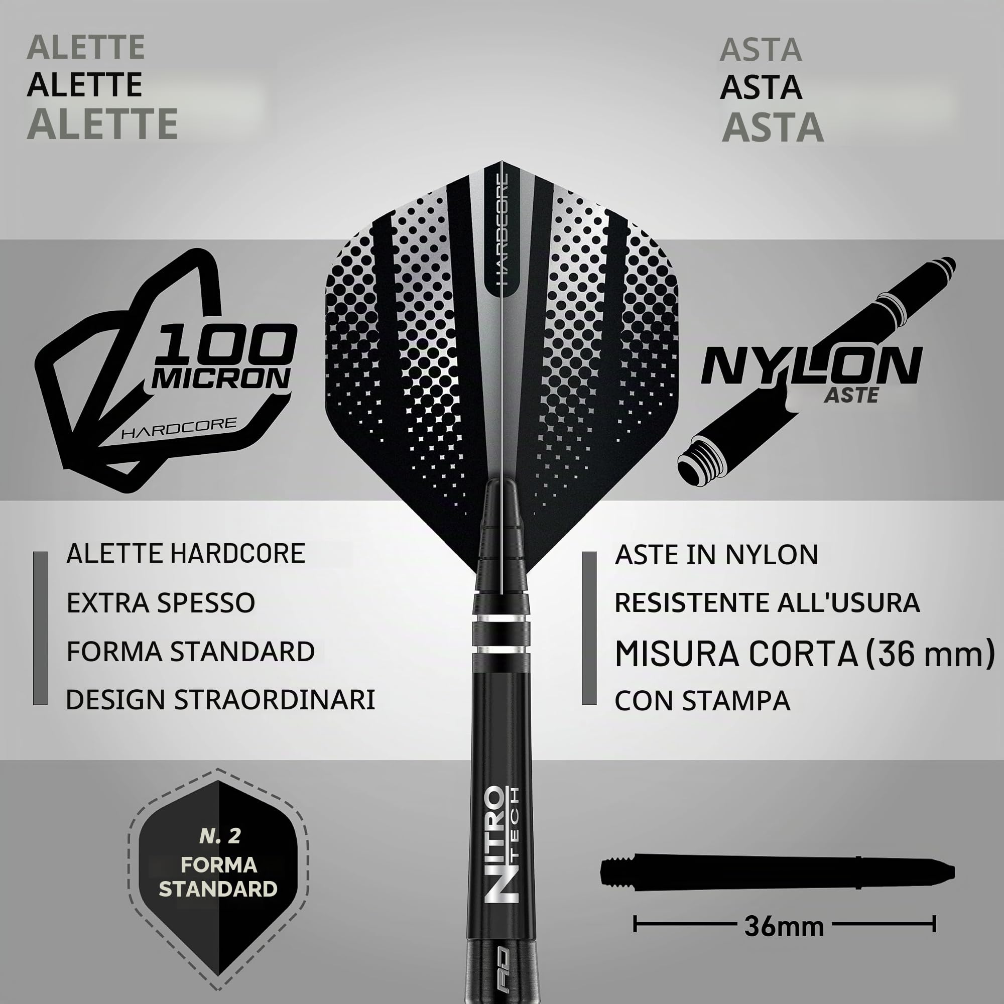 RED DRAGON Set di Freccette in tungsteno Professionale Razor Edge Extreme con Alette e steli