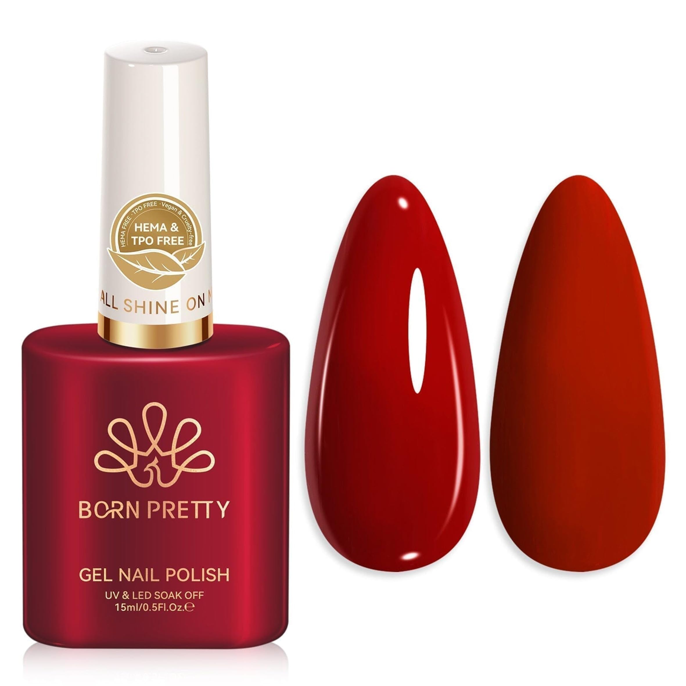 BORN PRETTY Gel Nail Polish 15ml Soak Off U V LED Gel Polish,Fall Winter Nail Art for Manicure Salon DIY at Home,HEMA & TPO Free SJ17 Velvet Red-image-11