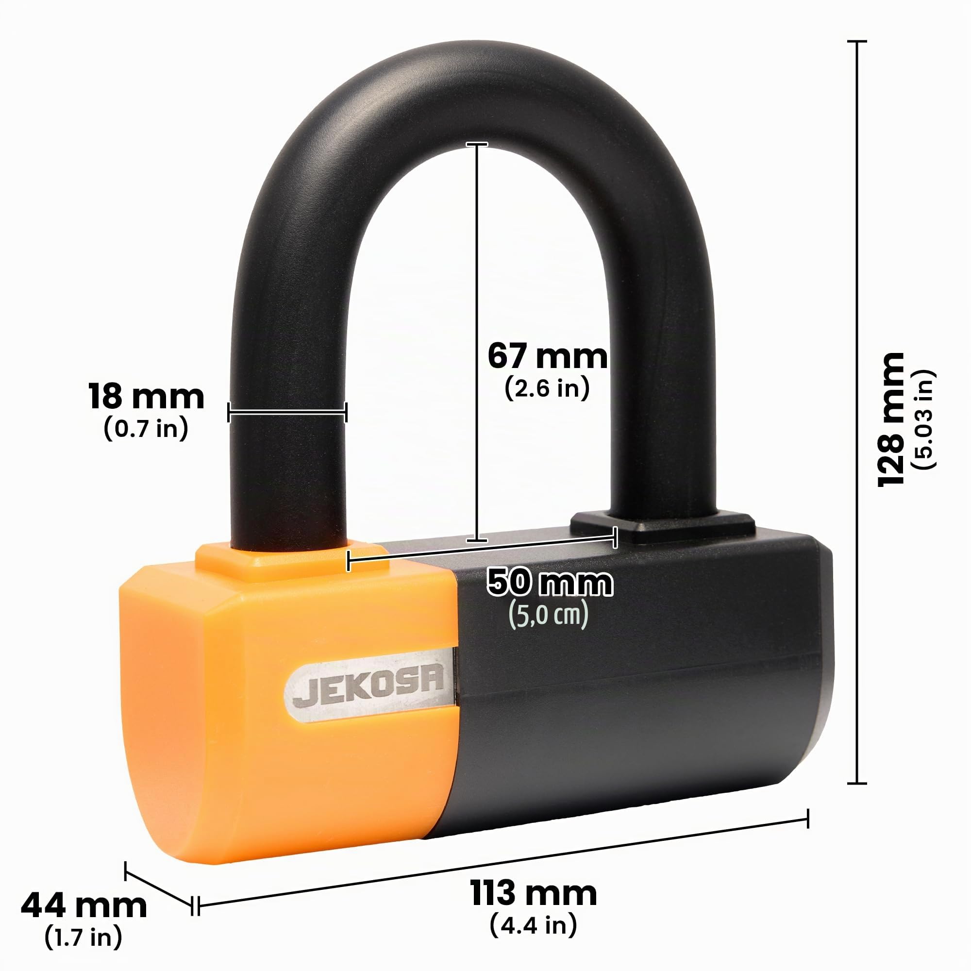 PBL110 Candado bici u de alta resistencia con 5 llaves, Arco de acero resistente a cortes de 18 mm, Resistente a la intemperie | Candados en U motocicletas, bicicletas