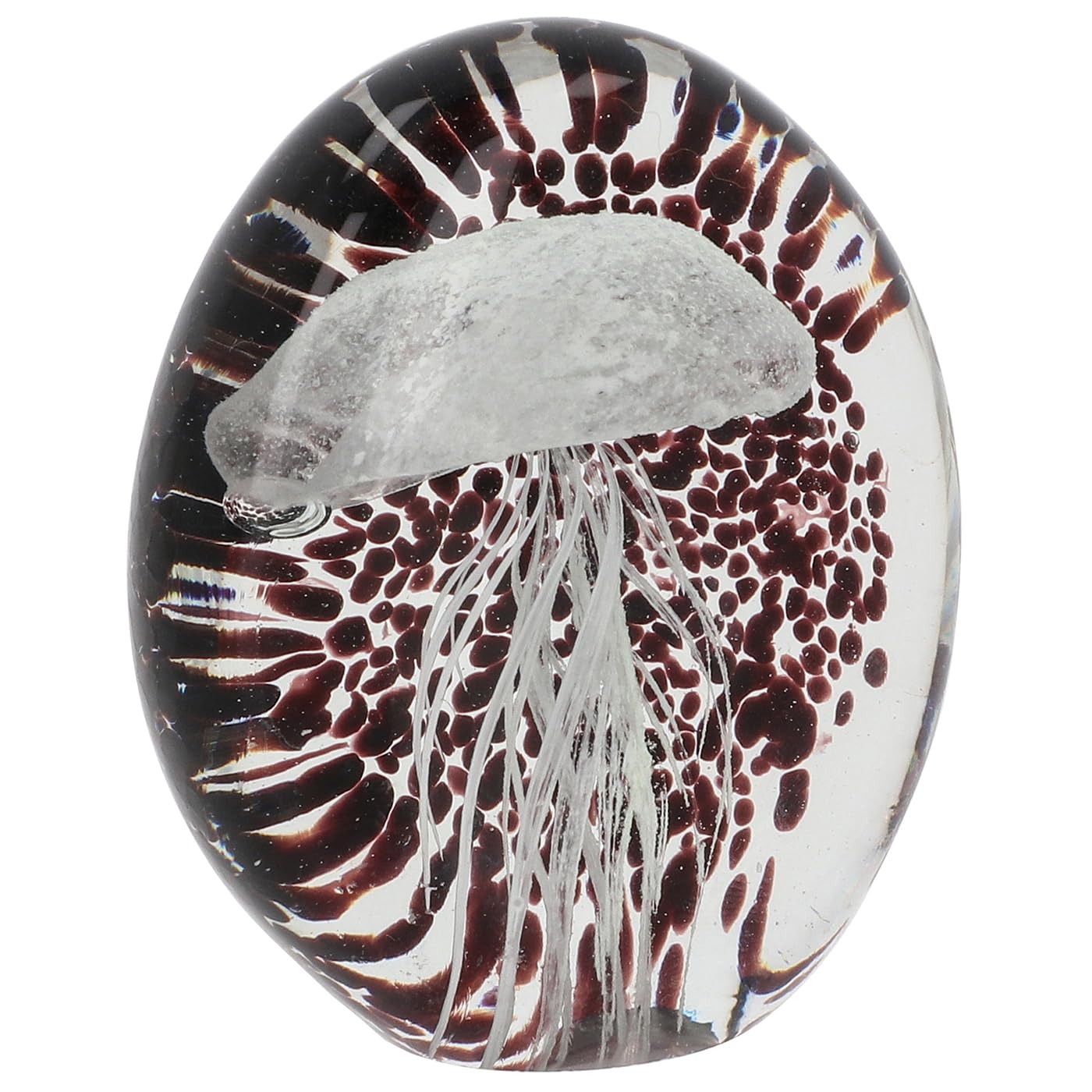 Shudehill Giftware Art In Glass Handmade Jellyfish Figurine – Clear And Maroon Glass Ornament – Unique Marine Sea Life Collectible (Art In Glass Handmade Jellyfish)