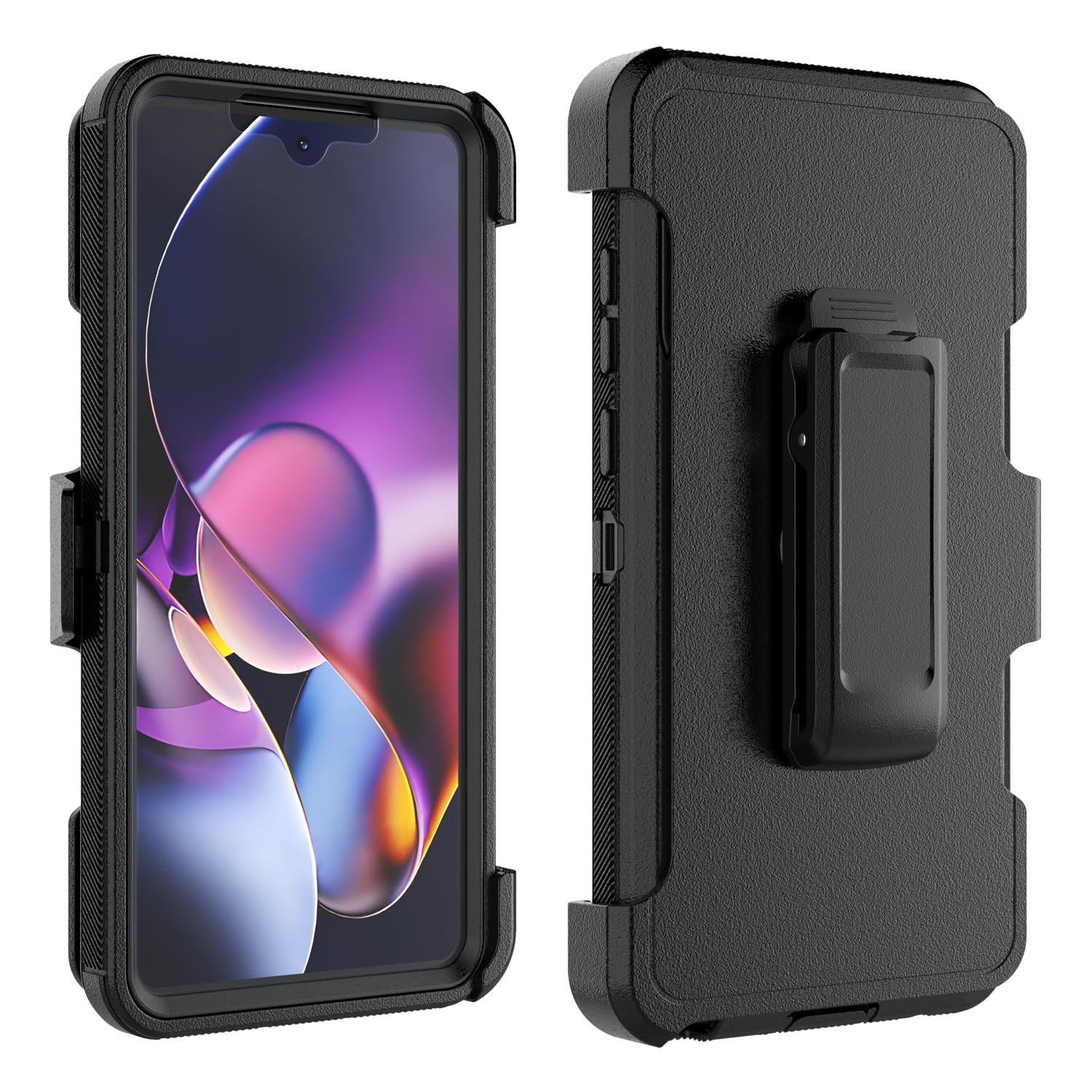 Funda para Moto G Stylus 5G 2024, para Motorola G Stylus 2024 5G con clip para cinturón, funda para teléfono [protector de pantalla integrado], protector de soporte, resistente, a prueba de