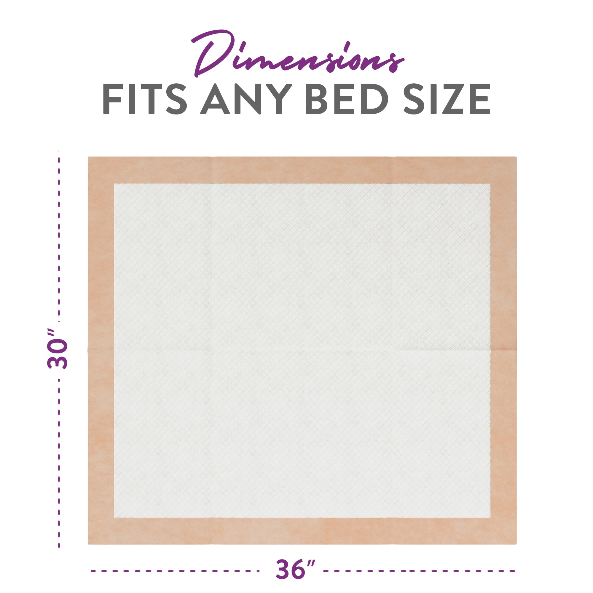 Ultra Absorbencia - Almohadillas desechables extra gruesas con polímero tamaño XL 30 x 36, melocotón, 50 unidades
