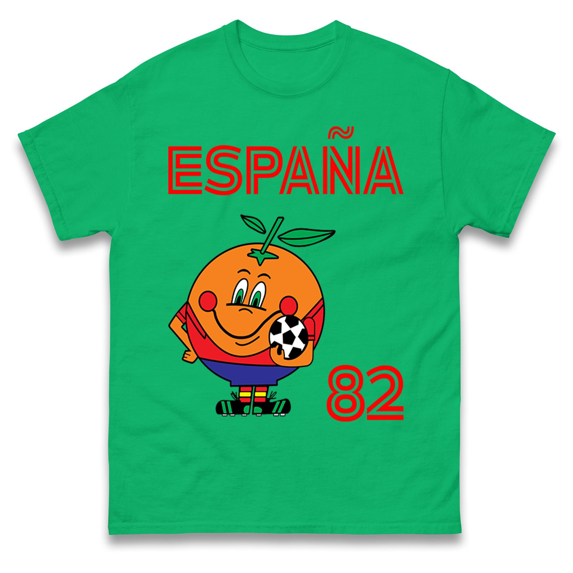 Spain 82 Naranjito Tshirt, España 82 Orange Soccer T-Shirt, Cute Spanish Football Mascot Tee, Spain Fan Shirt for Men Women Kids