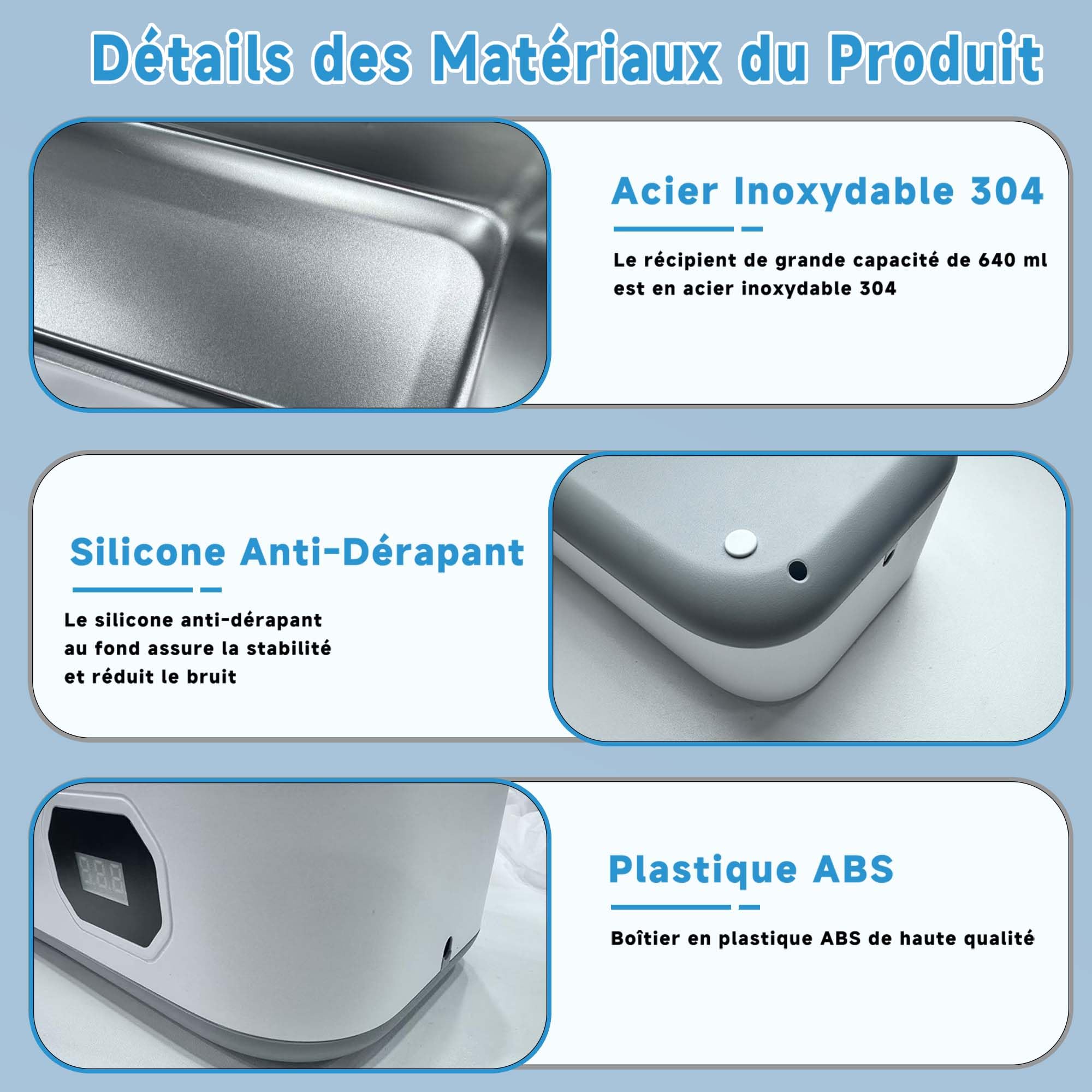 Nettoyeur Ultrasons, 49 kHz Ultrasonic Cleaner, Bac à Ultrason Pour Lunettes 5 Modes de Nettoyage, 640ml Nettoyeur Ultrason Bijoux, Nettoyage Lunettes, Prothèses Dentaires, Bijoux