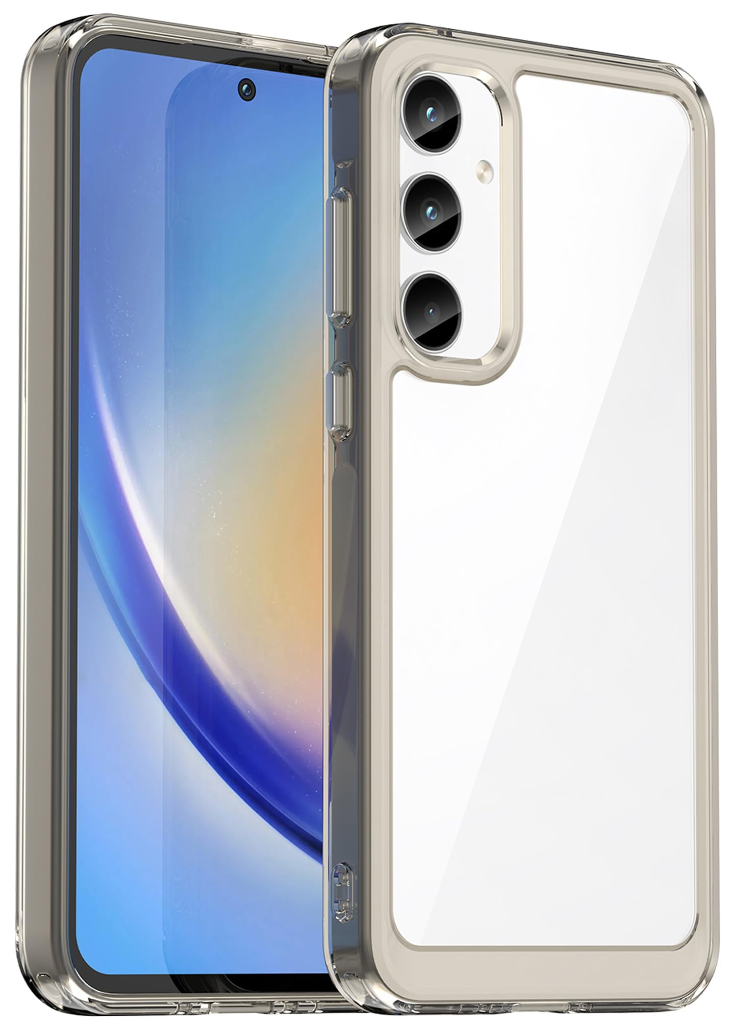 Kapa Unicorn Acrylic Clear Back Cover for Samsung Galaxy A55 (5G) | Slim Shockproof [Military Grade Protection] Hybrid Bumper Case (Grey Sides) (B0DFP167TT) Amazon Price History, Amazon Price Tracker