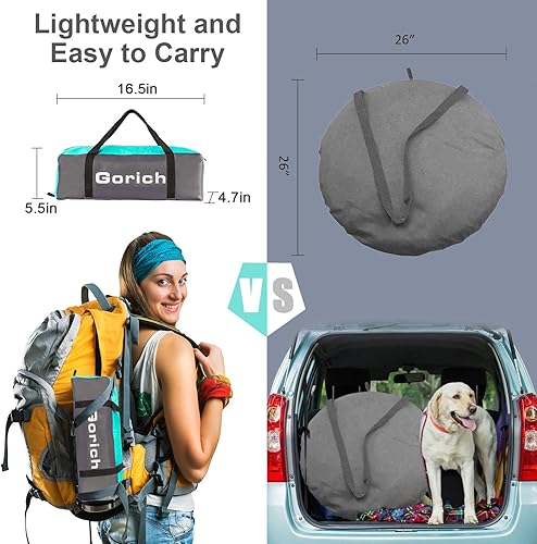 Miniatura 5 de Gorich - Tienda de campaña de playa con refugio solar para 34-56-78-10 personas con protección UV UPF 50+, toldo de playa ligero y fácil de montar,