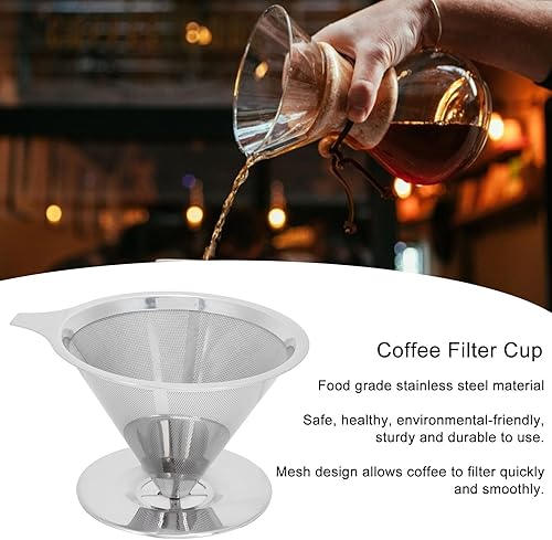 Miniatura 2 de Filtro de café, accesorios de embudo, filtro de acero inoxidable, malla fina, taza de metal, filtro de alimentos filtrados para café, filtros