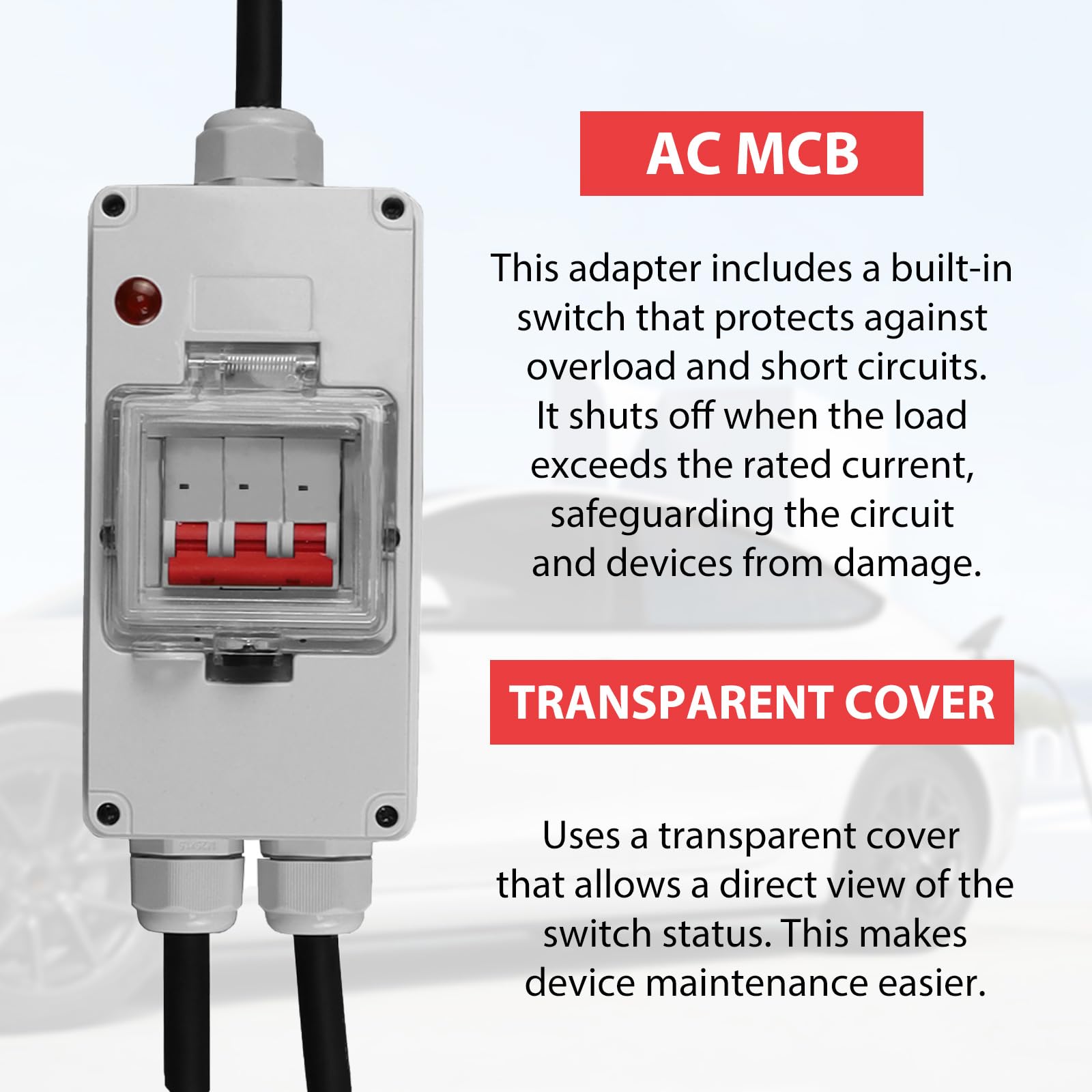 Adapter CEE, wtyczka CEE 5-biegunowa, 32 A do 16 A, 0,5 m na każdym końcu, H07RN-F, 5 x 2,5 mm², rozdzielacz prądu, na kemping, przewód adaptera CEE, pyłoszczelny i wodoszczelny, do samochodów