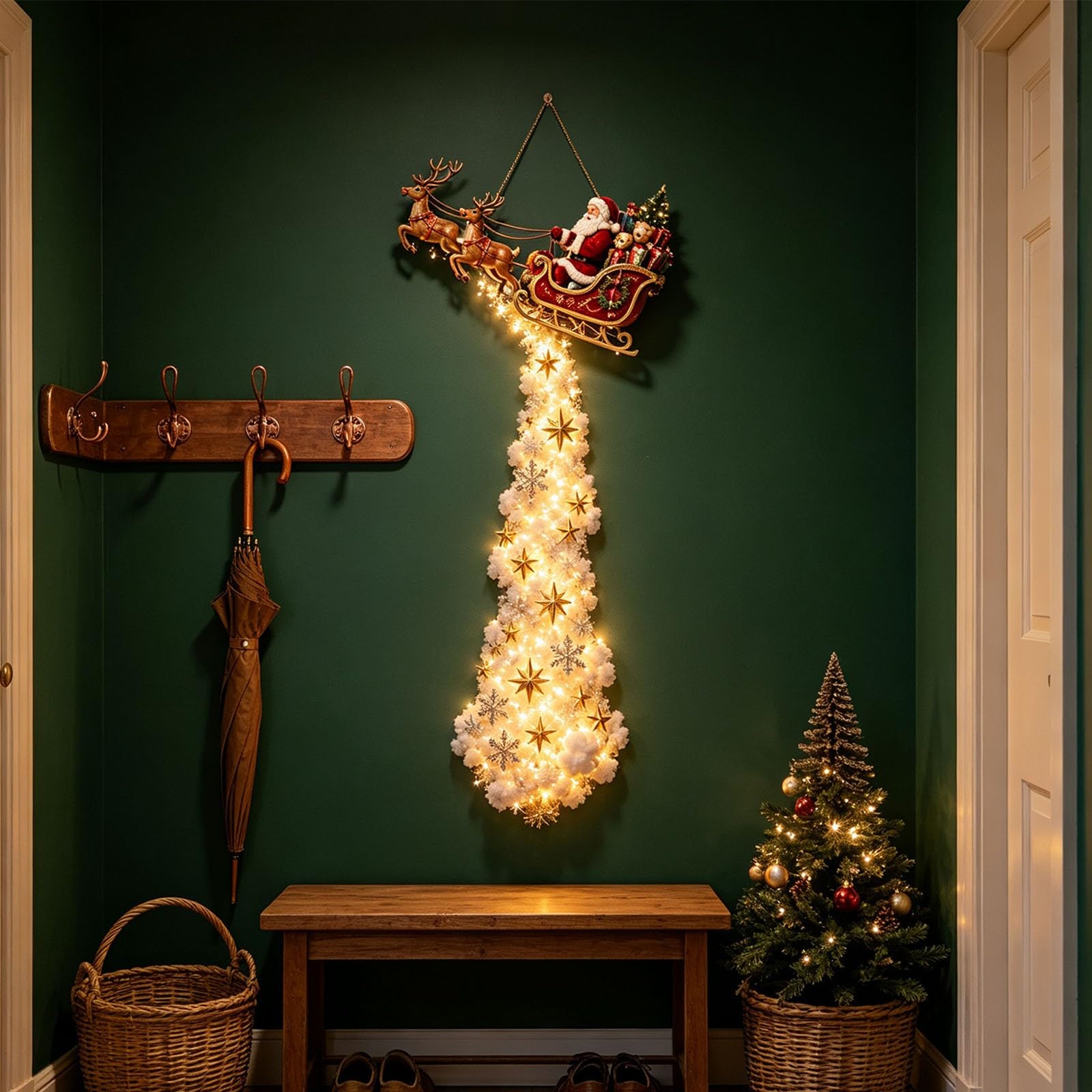 Christmas Magic Trail Wall Light, LED Cascading Christmas Wall Decor