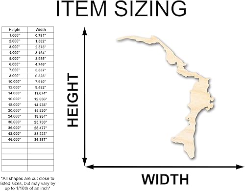 Miniatura 2 de Madera sin terminar Abaco Island Shape Bahamas Country Craft hasta 46" DIY 5"  14"