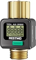 RESTMO Brass Water Flow Meter for Garden Hose - Tracks Gallons/Liters & 0.3-12 GPM Flow Rate for RV, Lawn Sprinklers, Nozzle Sprayers